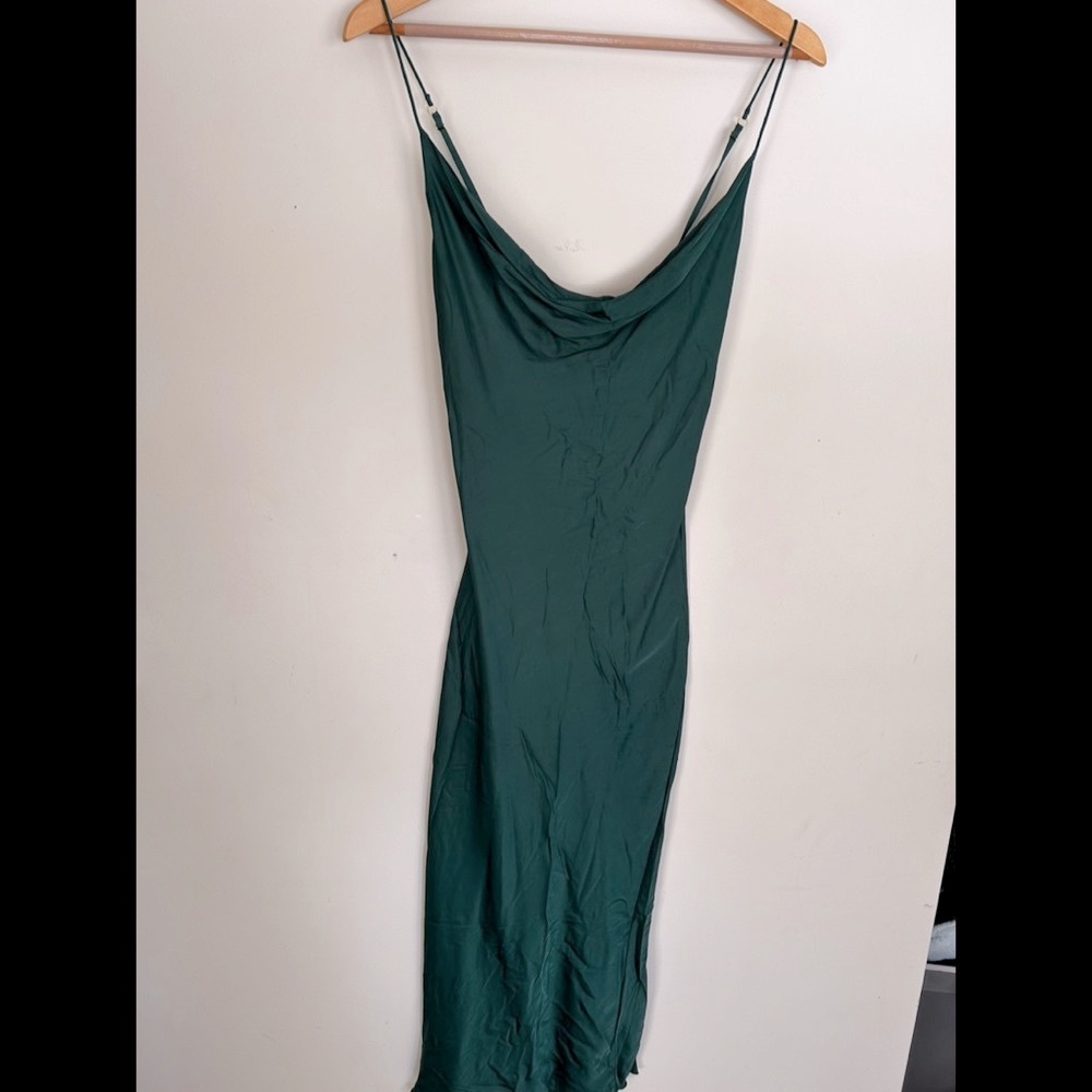NWT Emerald Midi Satin Slip Dress